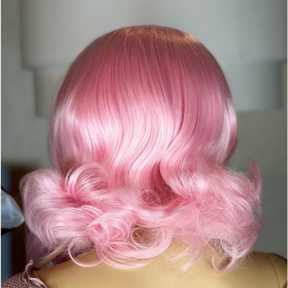 Womens Pink 14" Wig - Picture 6 of 10